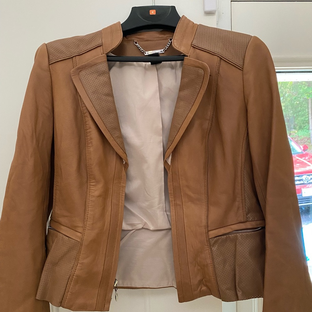 Brown leather jacket